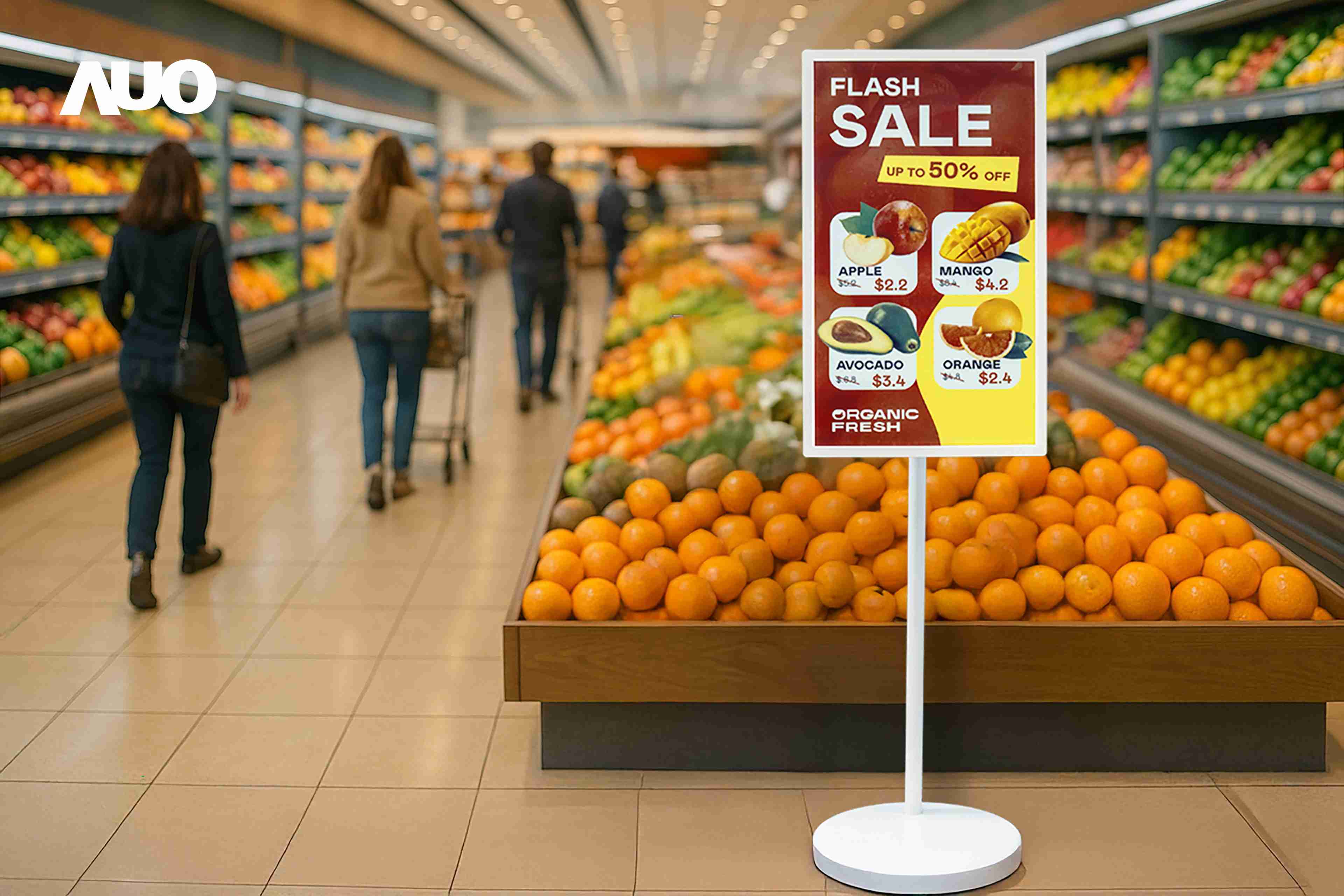 达擎首亮相低功耗、、、全彩的〝aecoPost电子纸解决方案〞，，仅在更新画面时需要微量的电力驱动，，，，无需布建电线的便捷设计，，，，使其可灵活应用、、、随意置放，，，，并可透过云端或行动装置app，，轻松管理及排程广告内容，，，晋升店头营销利器。。。。